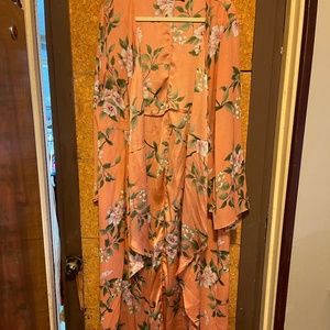 FLORAL PEACH KIMONO